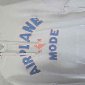 Women's Ocean Drive Airplane Mode Oversized White Hoodie NEW Large